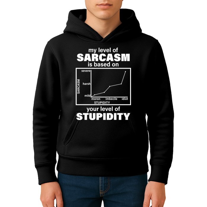 My Level Of Sarcasm Depends On Your Level Of Stupidity Kids Hoodie