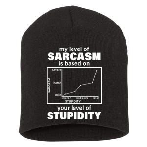 My Level Of Sarcasm Depends On Your Level Of Stupidity Short Acrylic Beanie