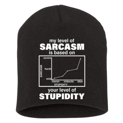 My Level Of Sarcasm Depends On Your Level Of Stupidity Short Acrylic Beanie