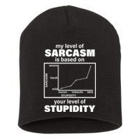 My Level Of Sarcasm Depends On Your Level Of Stupidity Short Acrylic Beanie