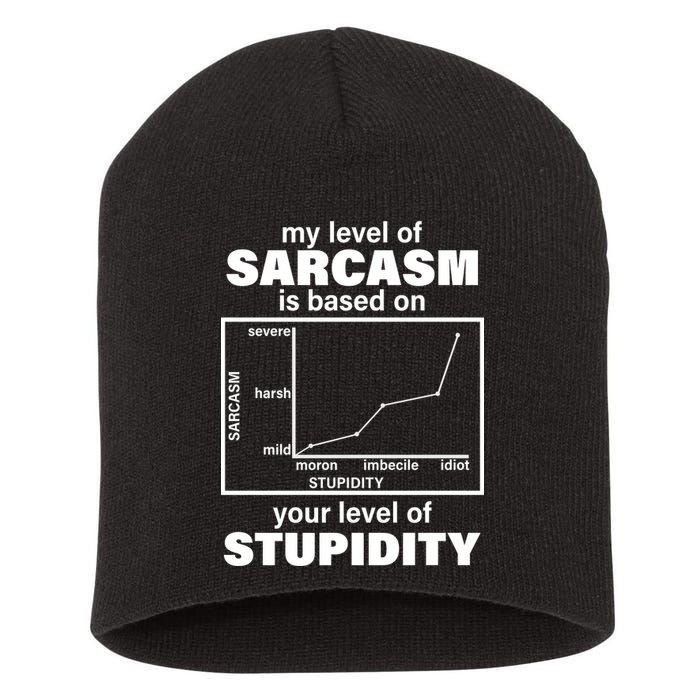 My Level Of Sarcasm Depends On Your Level Of Stupidity Short Acrylic Beanie