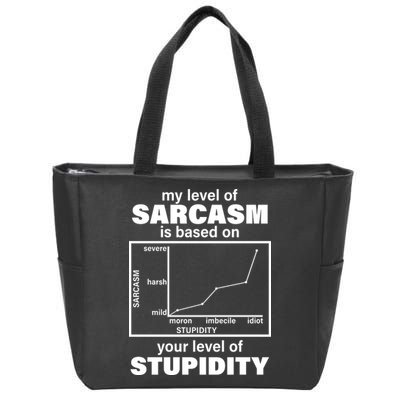 My Level Of Sarcasm Depends On Your Level Of Stupidity Zip Tote Bag