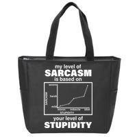 My Level Of Sarcasm Depends On Your Level Of Stupidity Zip Tote Bag