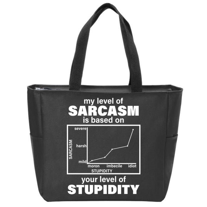 My Level Of Sarcasm Depends On Your Level Of Stupidity Zip Tote Bag