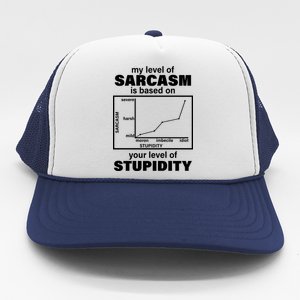 My Level Of Sarcasm Depends On Your Level Of Stupidity Trucker Hat