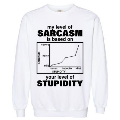 My Level Of Sarcasm Depends On Your Level Of Stupidity Garment-Dyed Sweatshirt