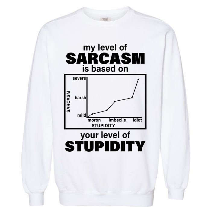 My Level Of Sarcasm Depends On Your Level Of Stupidity Garment-Dyed Sweatshirt