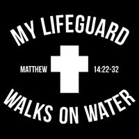 My Lifeguard Walks on Water - Matthew 14:22-32 Jesus Cross Drawstring Bag
