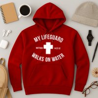 My Lifeguard Walks on Water - Matthew 14:22-32 Jesus Cross Hoodie