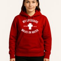 My Lifeguard Walks on Water - Matthew 14:22-32 Jesus Cross Hoodie