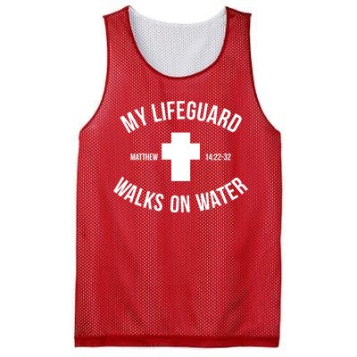 My Lifeguard Walks on Water - Matthew 14:22-32 Jesus Cross Mesh Reversible Basketball Jersey Tank