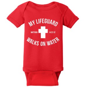 My Lifeguard Walks on Water - Matthew 14:22-32 Jesus Cross Baby Bodysuit