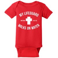 My Lifeguard Walks on Water - Matthew 14:22-32 Jesus Cross Baby Bodysuit
