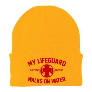 My Lifeguard Walks On Water Jesus Saves Knit Cap Winter Beanie