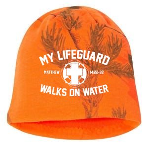 My Lifeguard Walks On Water Jesus Saves Kati - Camo Knit Beanie