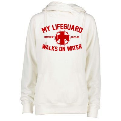 My Lifeguard Walks On Water Jesus Saves Womens Funnel Neck Pullover Hood