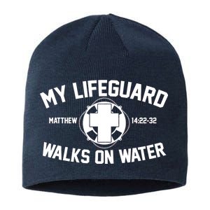 My Lifeguard Walks On Water Jesus Saves Sustainable Beanie