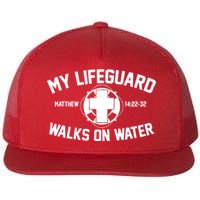 My Lifeguard Walks On Water Jesus Saves Flat Bill Trucker Hat