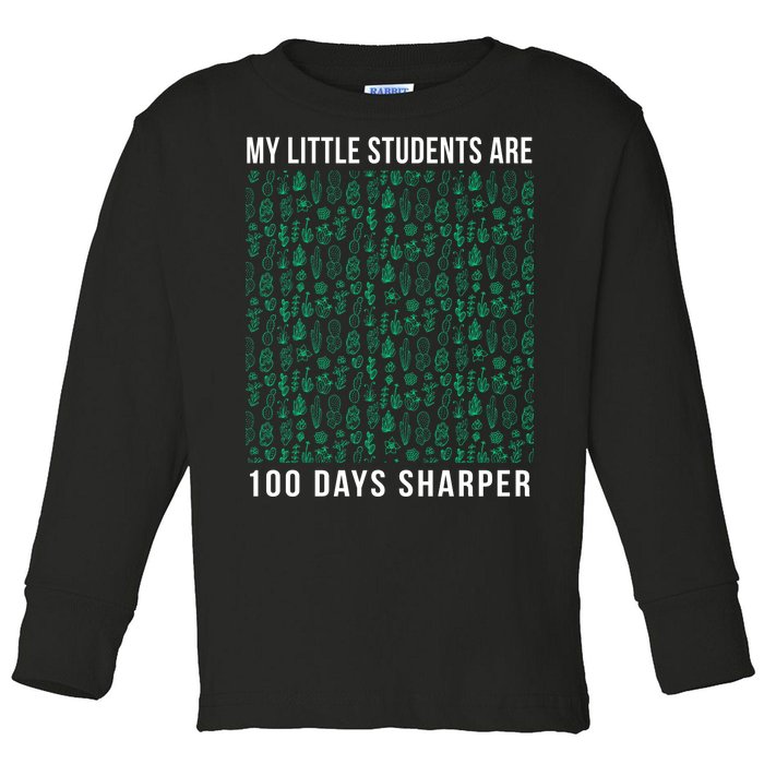 My Little Students Are 100 Days Sharper Toddler Long Sleeve Shirt