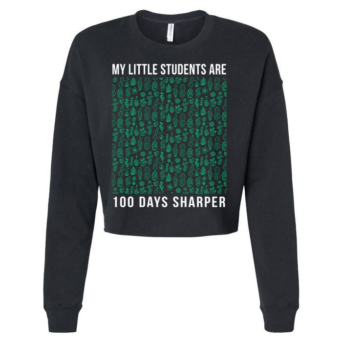 My Little Students Are 100 Days Sharper Cropped Pullover Crew