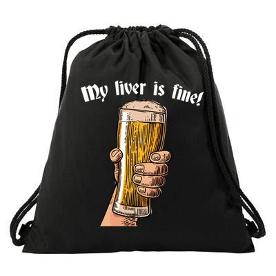 My Liver Is Fine Drawstring Bag