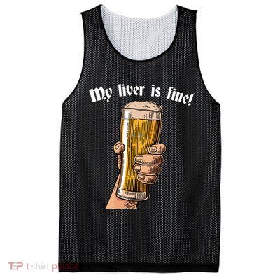 My Liver Is Fine Mesh Reversible Basketball Jersey Tank
