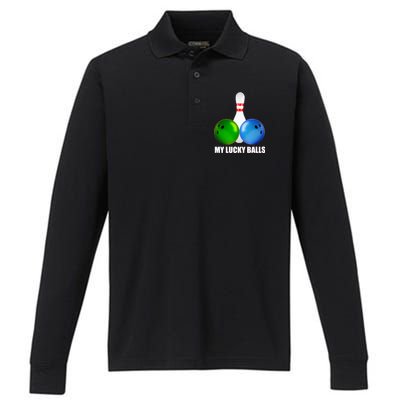 My Lucky Balls Performance Long Sleeve Polo