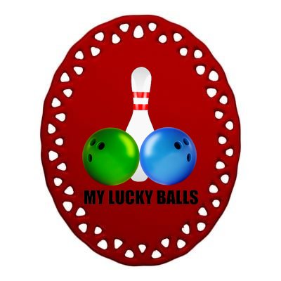 My Lucky Balls Ceramic Oval Ornament