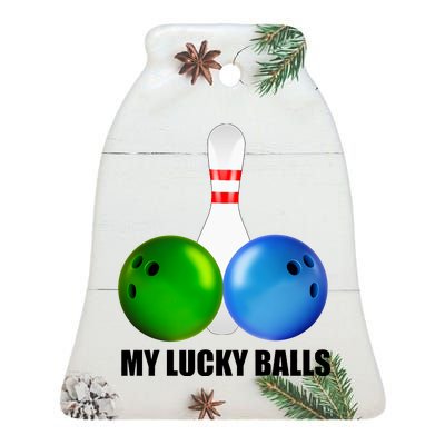 My Lucky Balls Ceramic Bell Ornament