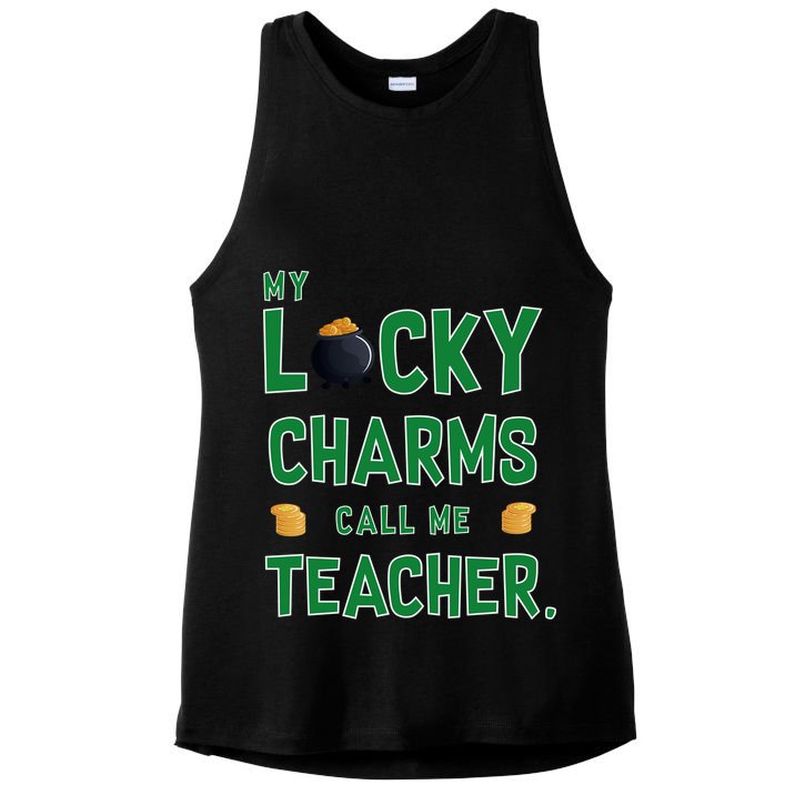 My Lucky Charms Call Me Teacher Ladies PosiCharge Tri-Blend Wicking Tank