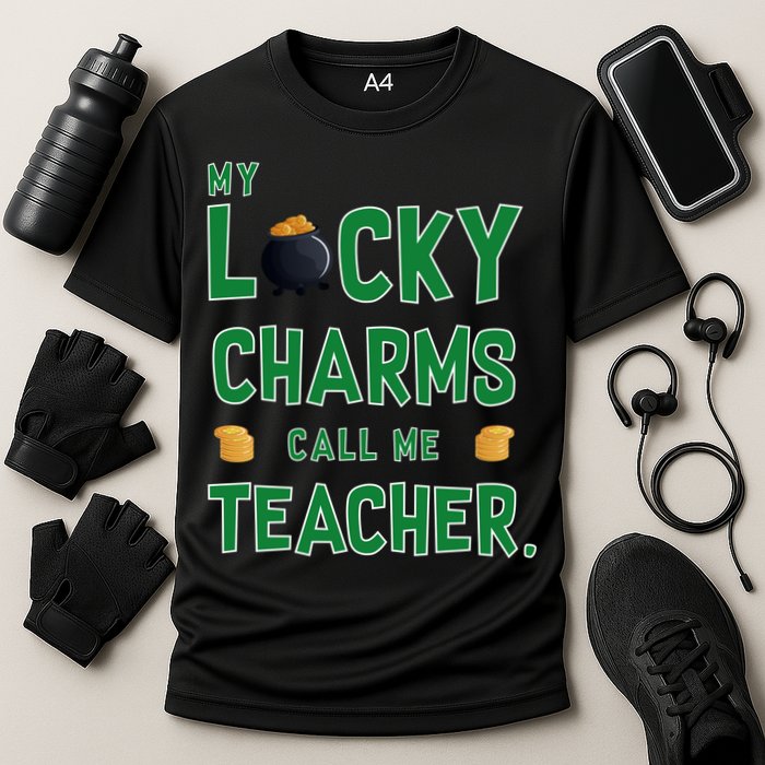 My Lucky Charms Call Me Teacher Cooling Performance Crew T-Shirt