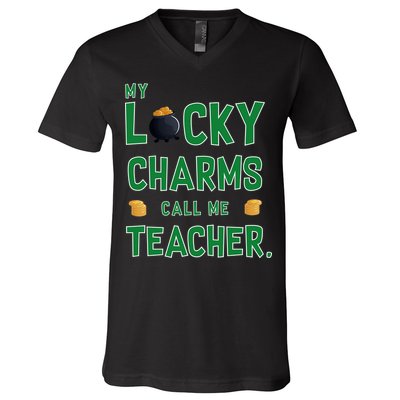 My Lucky Charms Call Me Teacher V-Neck T-Shirt