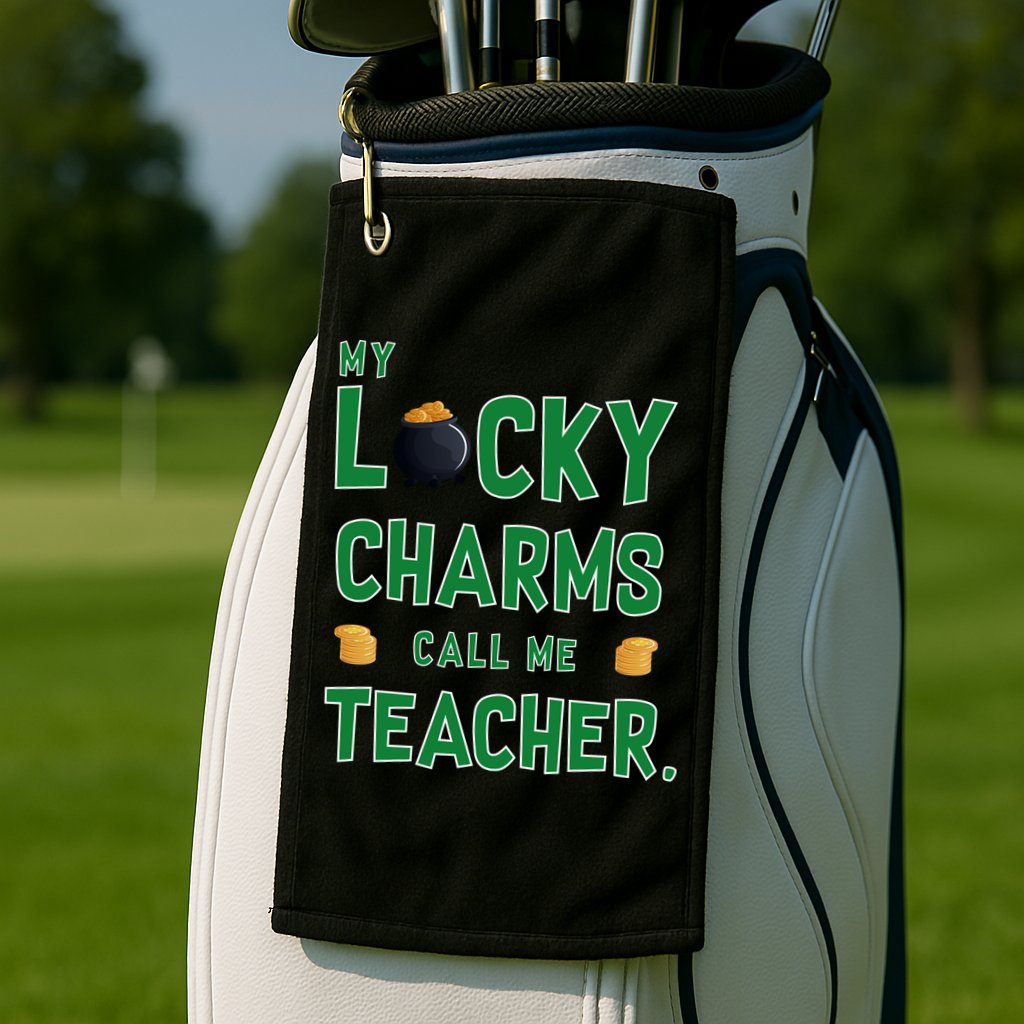 My Lucky Charms Call Me Teacher Golf Towel
