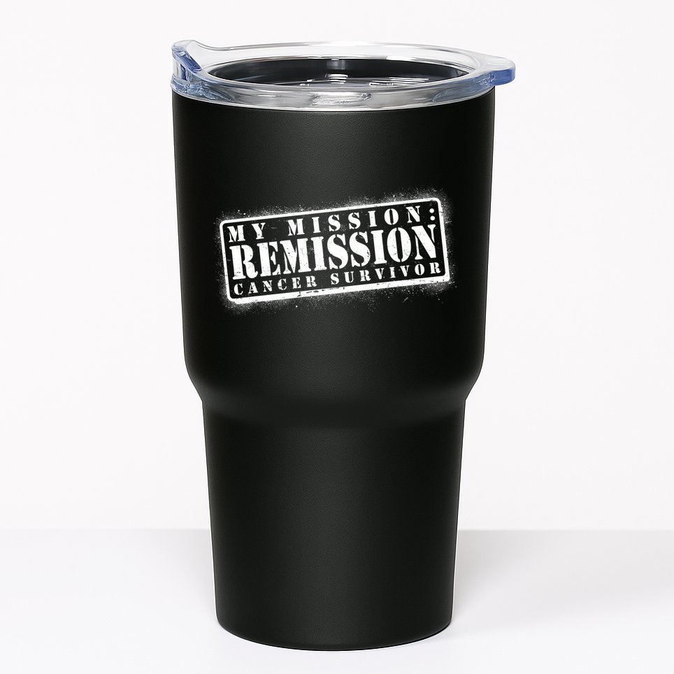 My Mission Remission Cancer Survivor Stamp Tumbler