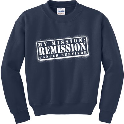 My Mission Remission Cancer Survivor Stamp Kids Sweatshirt