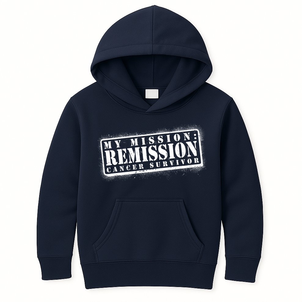 My Mission Remission Cancer Survivor Stamp Kids Hoodie