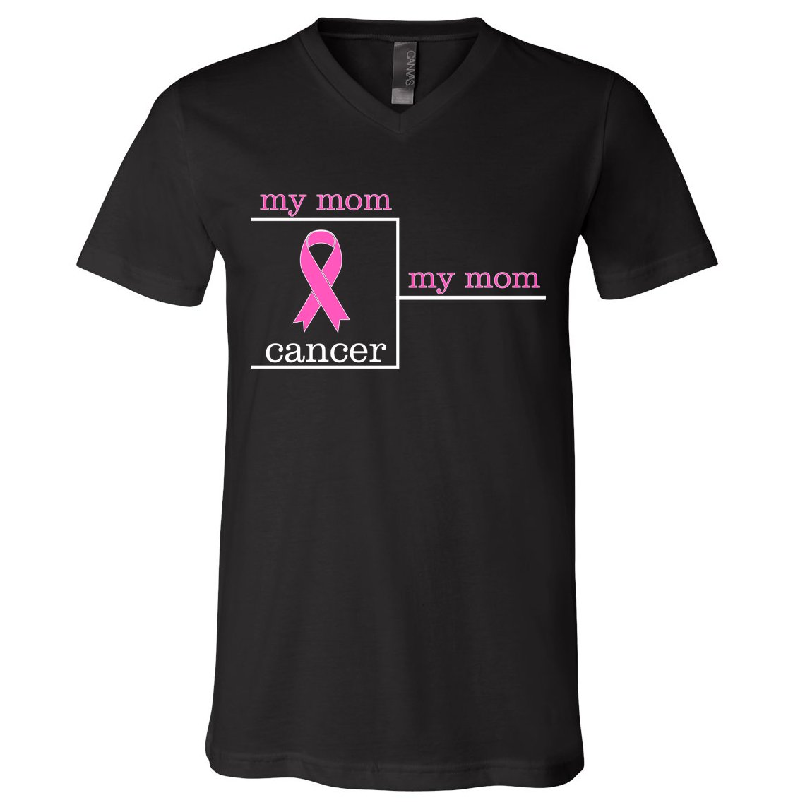 My Mom Cancer Bracket V-Neck T-Shirt