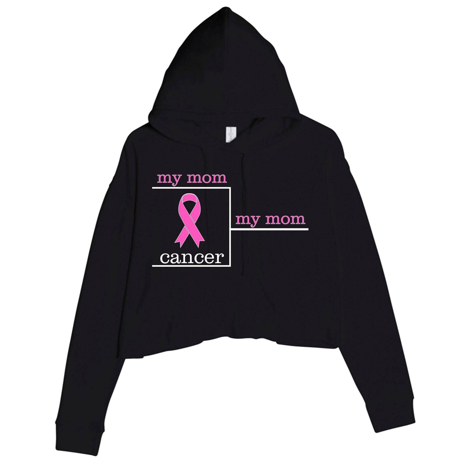 My Mom Cancer Bracket Crop Fleece Hoodie