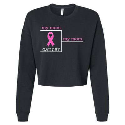 My Mom Cancer Bracket Cropped Pullover Crew