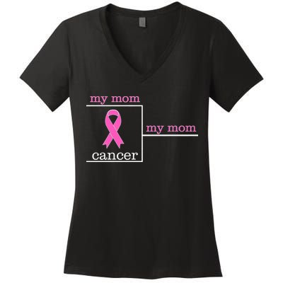 My Mom Cancer Bracket Women's V-Neck T-Shirt