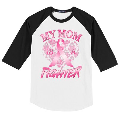 My Mom Is A Fighter Breast Cancer Awareness Baseball Sleeve Shirt