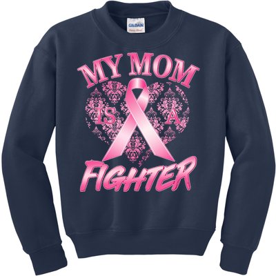 My Mom Is A Fighter Breast Cancer Awareness Kids Sweatshirt