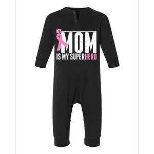 My Mom Is My Superhero Breast Cancer Infant Fleece One Piece