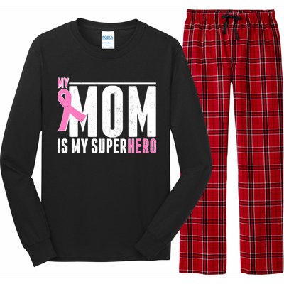 My Mom Is My Superhero Breast Cancer Long Sleeve Pajama Set