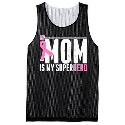 My Mom Is My Superhero Breast Cancer Mesh Reversible Basketball Jersey Tank