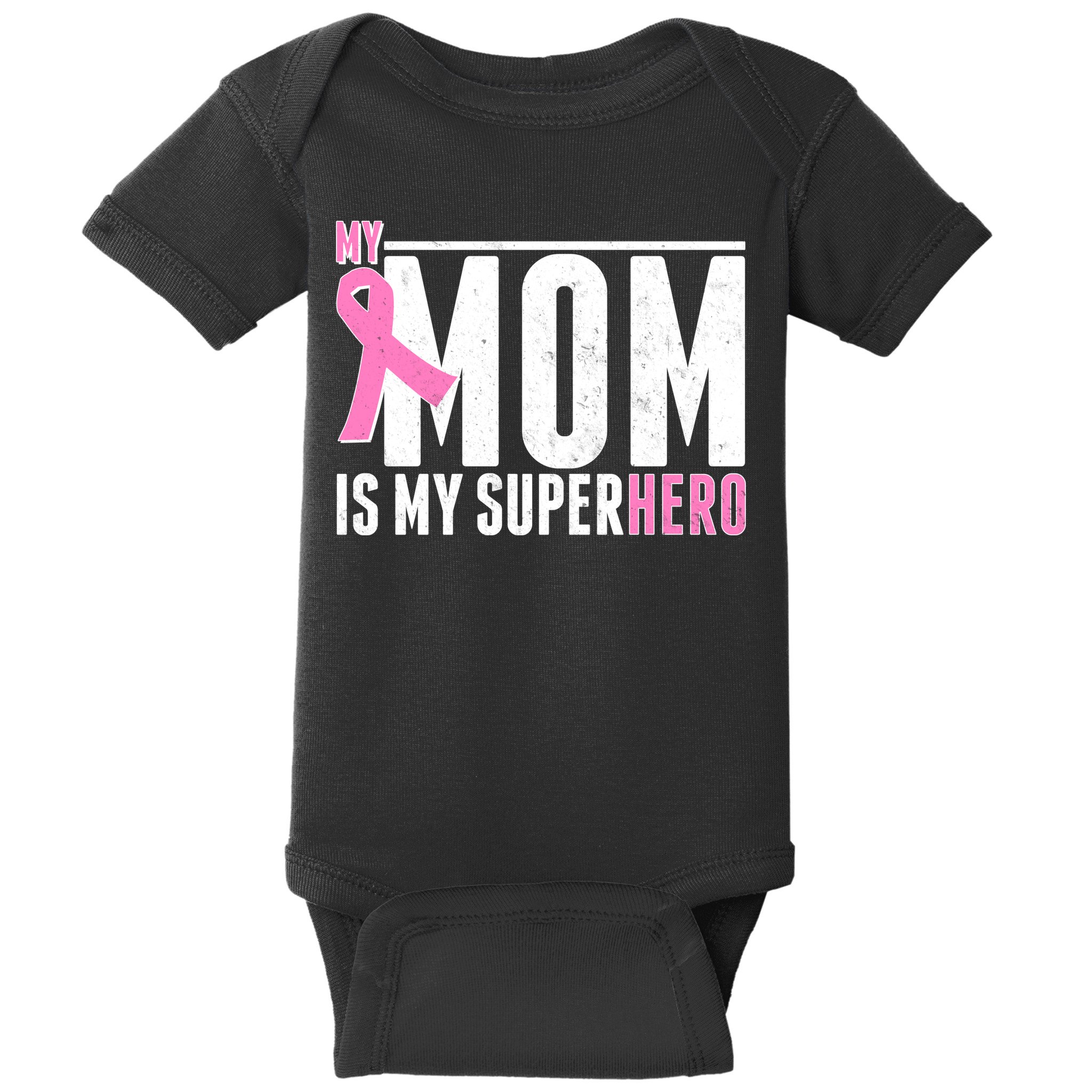 My Mom Is My Superhero Breast Cancer Baby Bodysuit