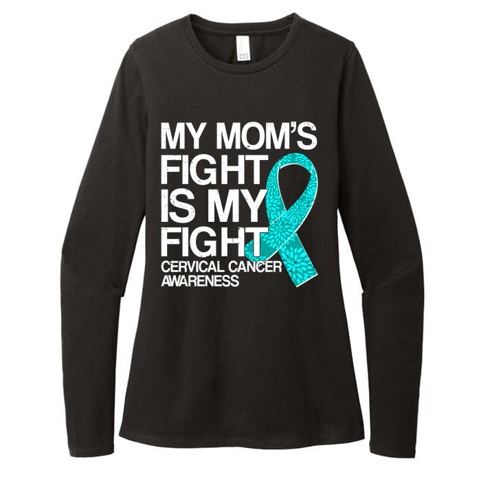 My Mom's Fight is My Fight Cervical Cancer Awareness Womens CVC Long Sleeve Shirt