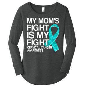 My Mom's Fight is My Fight Cervical Cancer Awareness Women's Perfect Tri Tunic Long Sleeve Shirt