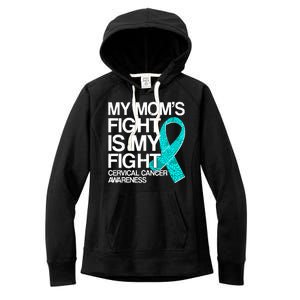 My Mom's Fight is My Fight Cervical Cancer Awareness Women's Fleece Hoodie