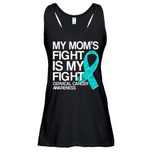 My Mom's Fight is My Fight Cervical Cancer Awareness Ladies Essential Flowy Tank